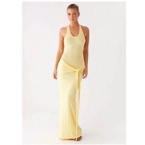Peppermayo Butter Yellow Knit Maxi Dress